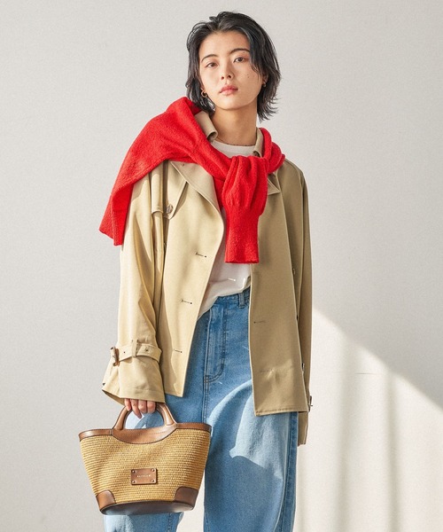 BAYFLOW（ベイフロー）の「[選べる着丈]ショートトレンチコート（トレンチコート・レディース・チャコール/ベージュ・SMALL/MEDIUM）」の8枚目の写真