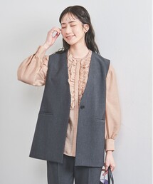 オーガンジー フリル＆ボウタイ ブラウス