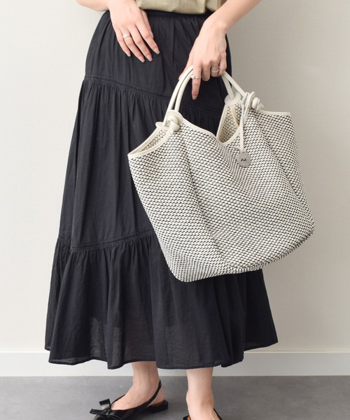 MARCO MASI レザーハンドル雑材バッグ(Q56319) セール】【MARCO MASI】レザーハンドル雑材バッグ(Q56319