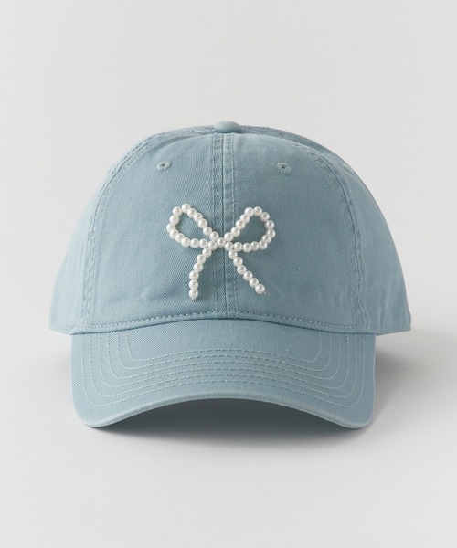 ROOPTOKYO（ループトウキョウ）の「ビーズリボン 6パネル キャップ（キャップ・レディース・グレー/ブルー/ネイビー/ブラウン/ピンク/アイボリー/ブラック/カーキ/エメラルド・FREE）」の8枚目の写真