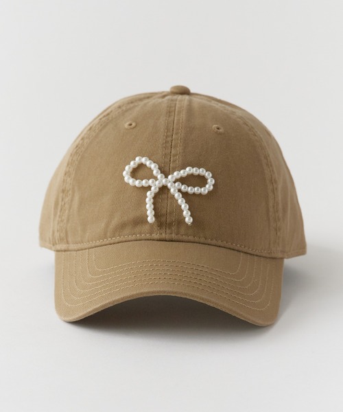ROOPTOKYO（ループトウキョウ）の「ビーズリボン 6パネル キャップ（キャップ・レディース・グレー/ブルー/ネイビー/ブラウン/ピンク/アイボリー/ブラック/カーキ/エメラルド・FREE）」の13枚目の写真