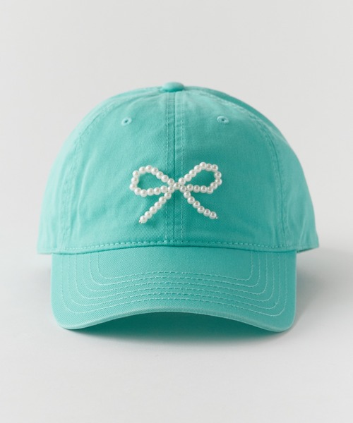 ROOPTOKYO（ループトウキョウ）の「ビーズリボン 6パネル キャップ（キャップ・レディース・グレー/ブルー/ネイビー/ブラウン/ピンク/アイボリー/ブラック/カーキ/エメラルド・FREE）」の17枚目の写真