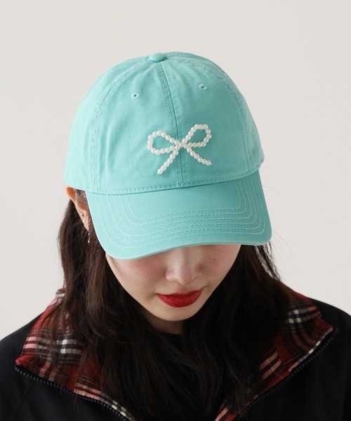 ROOPTOKYO（ループトウキョウ）の「ビーズリボン 6パネル キャップ（キャップ・レディース・グレー/ブルー/ネイビー/ブラウン/ピンク/アイボリー/ブラック/カーキ/エメラルド・FREE）」の19枚目の写真