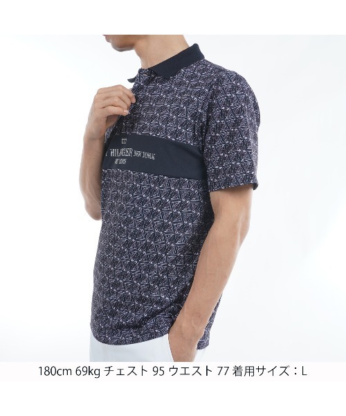 TOMMY HILFIGER GOLF（トミー ヒルフィガー ゴルフ）の「ﾖｯﾄﾌﾟﾘﾝﾄ 半袖ﾎﾟﾛｼｬﾂ（ポロシャツ・メンズ・ホワイト/ネイビー・L/M/LL）」の5枚目の写真
