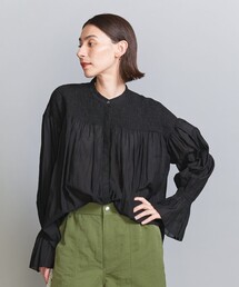 BEAUTY&YOUTH UNITED ARROWS | 【WEB限定】コットンレーヨン シャーリングブラウス -ウォッシャブル-(シャツ/ブラウス)