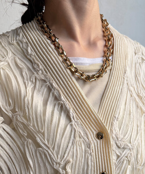 DouDou（ドゥドゥ）の「コードレースニット切替Vカーディガン（カーディガン/ボレロ・レディース・ブラック/ライトベージュ・FREE）」の18枚目の写真