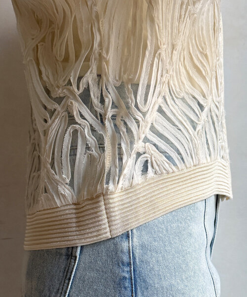 DouDou（ドゥドゥ）の「コードレースニット切替Vカーディガン（カーディガン/ボレロ・レディース・ブラック/ライトベージュ・FREE）」の21枚目の写真