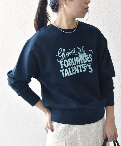 SHIPS any(シップス エニィ)の「【SHIPS any別注】THE KNiTS: ロゴ スウェット 25SS(スウェット・レディース・ネイビー/オートミール/ライトグレー・ONE SIZE)」の3枚目の写真