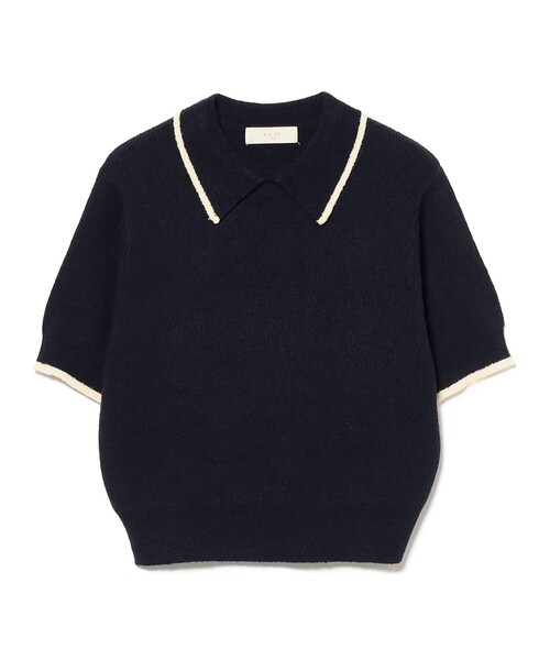 B:MING by BEAMS（ビーミングバイビームス）の「ブークレ ニット ポロシャツ（ポロシャツ・レディース・ネイビー/グリーン/ブラウン系その他・ONE SIZE）」の8枚目の写真