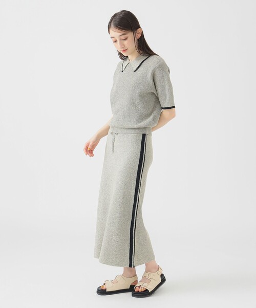 B:MING by BEAMS（ビーミングバイビームス）の「ブークレ ニット ポロシャツ（ポロシャツ・レディース・ネイビー/グリーン/ブラウン系その他・ONE SIZE）」の12枚目の写真