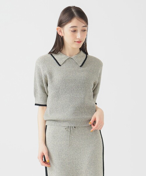 B:MING by BEAMS（ビーミングバイビームス）の「ブークレ ニット ポロシャツ（ポロシャツ・レディース・ネイビー/グリーン/ブラウン系その他・ONE SIZE）」の14枚目の写真