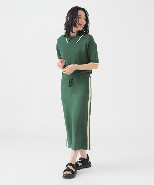 B:MING by BEAMS（ビーミングバイビームス）の「ブークレ ニット ポロシャツ（ポロシャツ・レディース・ネイビー/グリーン/ブラウン系その他・ONE SIZE）」の21枚目の写真