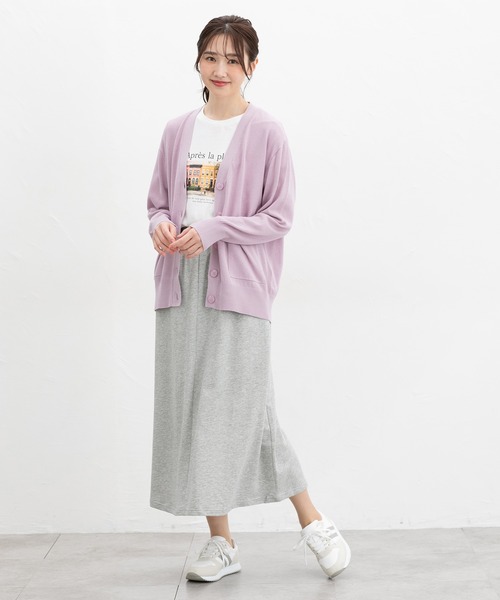 Honeys（ハニーズ）の「【ＵＶカット・ウォッシャブル・花粉リリース加工】花粉対策Ｖネックカーデ（カーディガン/ボレロ・レディース・ブルー/ブラック/ネイビー/ベージュ/グリーン/ピンク・3L/L/LL/M/S）」の13枚目の写真