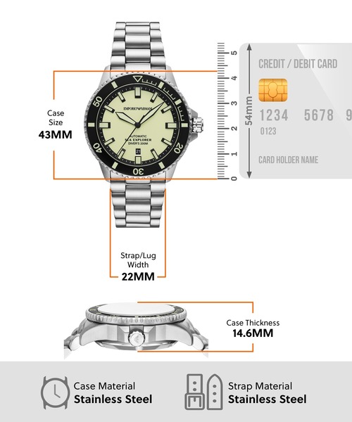 EMPORIO ARMANI（エンポリオアルマーニ）の「エンポリオ・アルマーニ 腕時計 メンズ アナログ ステンレス AR60083（アナログ腕時計・メンズ・シルバー・FREE）」の7枚目の写真