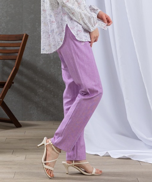 STUDIO PICONE(スタジオピッコーネ)の「刺繍デニムパンツ(その他パンツ・レディース・ネイビー/ホワイト/ライトブルー/ライトグレー/ライトパープル・L/LL/M)」の8枚目の写真