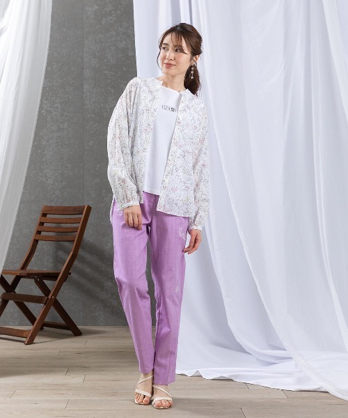 STUDIO PICONE(スタジオピッコーネ)の「刺繍デニムパンツ(その他パンツ・レディース・ネイビー/ホワイト/ライトブルー/ライトグレー/ライトパープル・L/LL/M)」の10枚目の写真