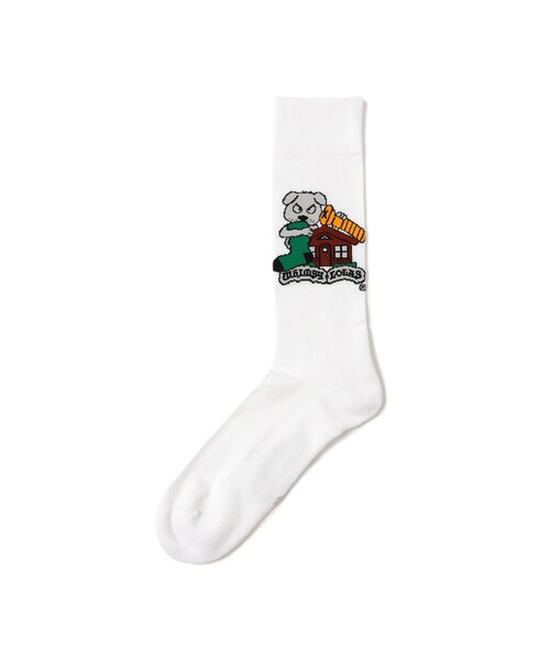 BEAMS T(ビームスティー)の「WHIMSY SOCKS × LOLAS / BLOOD SOCKS(ソックス/靴下・メンズ・ブラック/ホワイト・ONE SIZE)」の1枚目の写真