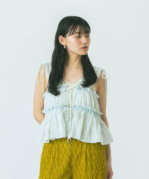 ROSE BUD(ローズバッド)の「SLV.LESS GATHERED BLOUSE(シャツ/ブラウス・レディース・ネイビー/ブルー・ONE SIZE)」の21枚目の写真