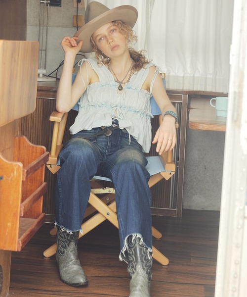 ROSE BUD(ローズバッド)の「SLV.LESS GATHERED BLOUSE(シャツ/ブラウス・レディース・ネイビー/ブルー・ONE SIZE)」の3枚目の写真