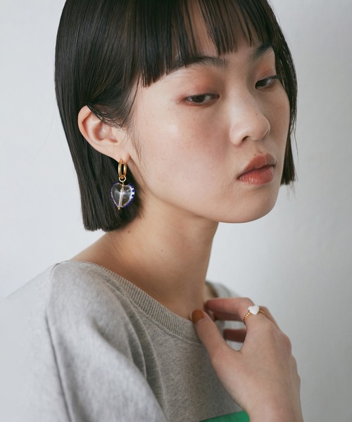 18K ハンドメイドフープピアス  片方 Mossa Firenze　ITALY イノセント ライト フープピアス ウェーブ S サイズ｜正規販売店