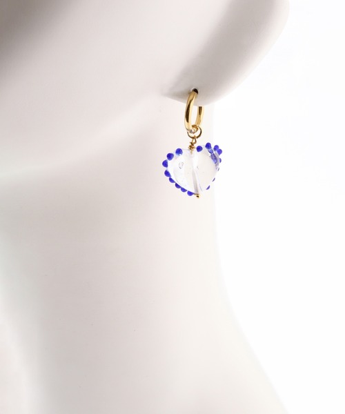 18K ハンドメイドフープピアス  片方 Mossa Firenze　ITALY 18K ハンドメイドフープピアス 片方 Mossa Firenze ITALY