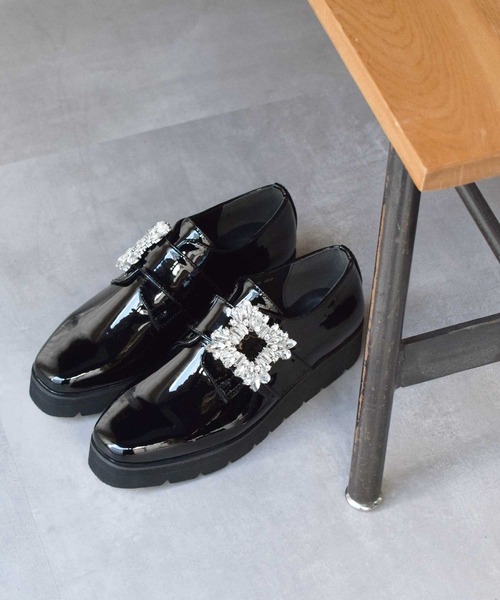 EVOL(イーボル)の「軽量ビジューバックルシューズ(ドレスシューズ・レディース・ブラック・LL/S/M/L)」の4枚目の写真