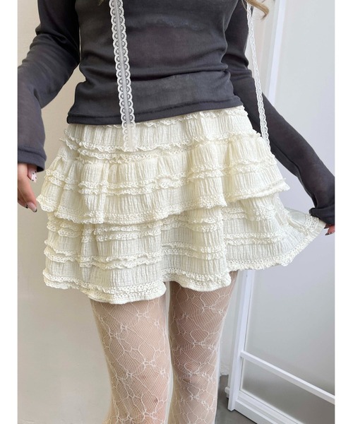 【23AW NEW】MSGM_woman / フリル ウール ミニスカート /Grey フリルウエストゴムミニスカート | ファッション通販サイト NUGU