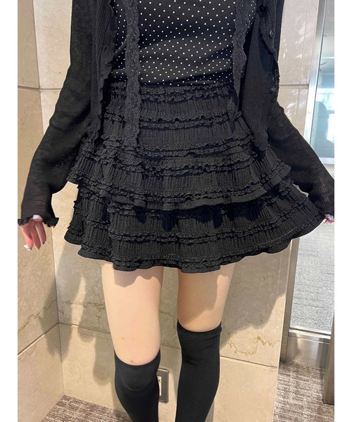 PHILLY（フィリー）の「【PHILLY】フリルティアードミニスカート（スカート・レディース・ホワイト/アイボリー/ブラック・FREE）」の3枚目の写真