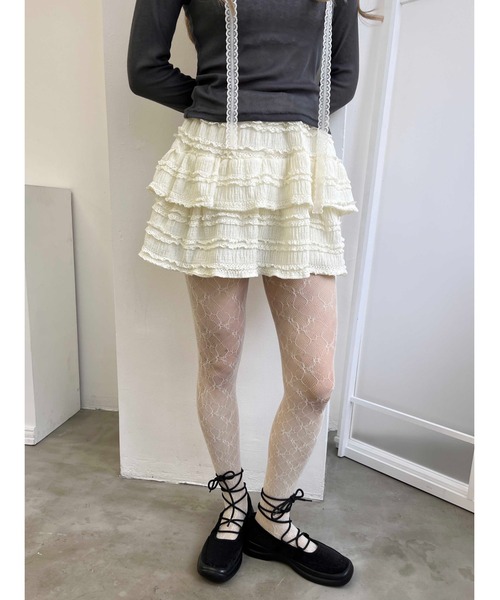 PHILLY（フィリー）の「【PHILLY】フリルティアードミニスカート（スカート・レディース・ホワイト/アイボリー/ブラック・FREE）」の18枚目の写真