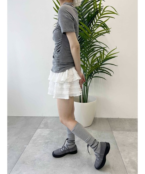 PHILLY（フィリー）の「【PHILLY】フリルティアードミニスカート（スカート・レディース・ホワイト/アイボリー/ブラック・FREE）」の8枚目の写真