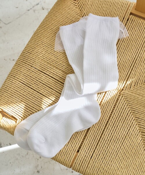 ROPE' PICNIC（ロペピクニック）の「【KIDS】チュールロングソックス（ソックス/靴下・キッズ・ホワイト/ブラック・FREE）」の2枚目の写真