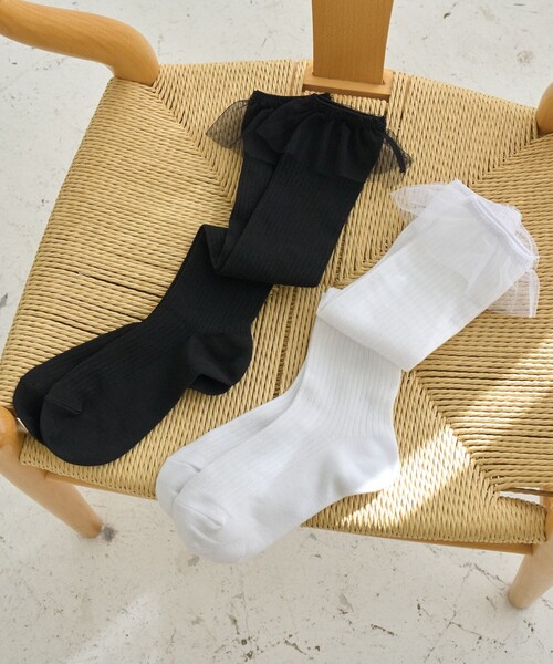 ROPE' PICNIC（ロペピクニック）の「【KIDS】チュールロングソックス（ソックス/靴下・キッズ・ホワイト/ブラック・FREE）」の3枚目の写真