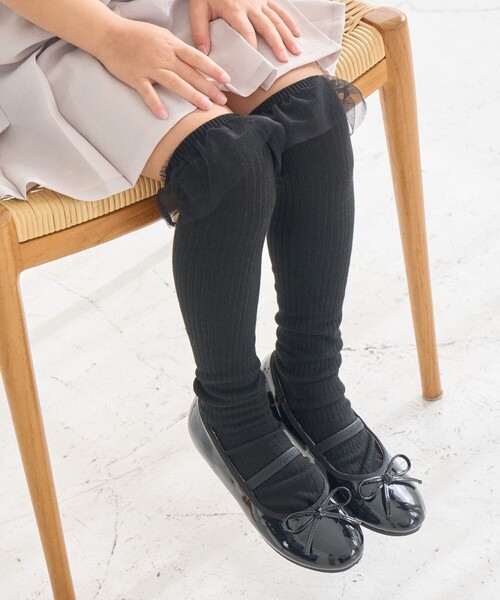 ROPE' PICNIC（ロペピクニック）の「【KIDS】チュールロングソックス（ソックス/靴下・キッズ・ホワイト/ブラック・FREE）」の4枚目の写真