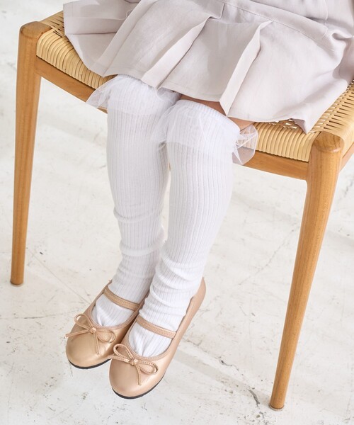 ROPE' PICNIC（ロペピクニック）の「【KIDS】チュールロングソックス（ソックス/靴下・キッズ・ホワイト/ブラック・FREE）」の6枚目の写真