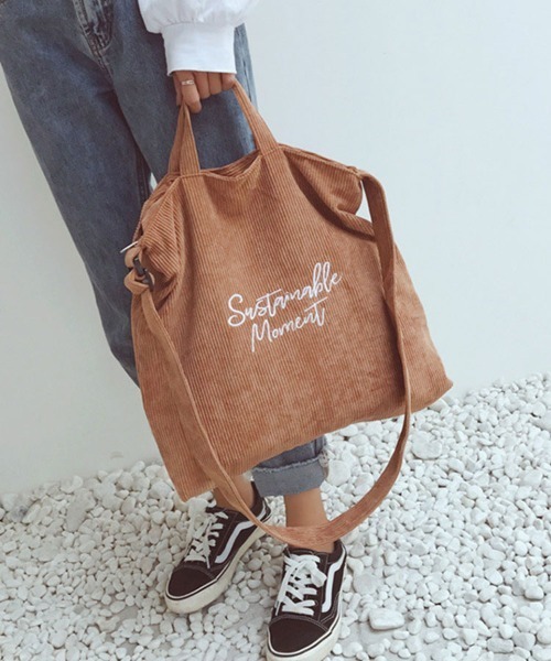 SallyLunn(サリーラン)の「コーデュロイ2WAYショルダーバッグ(ショルダーバッグ・レディース・ブラック/グリーン/グレー/ブラウン・FREE)」の8枚目の写真