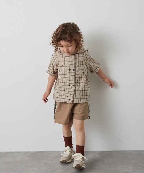 riziere(リジェール)の「サイドライン撥水ハーフパンツ(その他パンツ・キッズ・チャコール/ベージュ・150/140/130/120/110/100/90)」の5枚目の写真