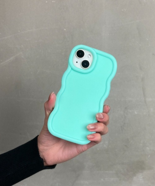 ウェーブぷっくりフレーム なみなみ 耐衝撃 TPU素材 / スマホカバー