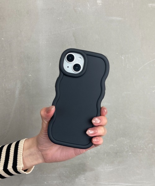 セール】ウェーブぷっくりフレーム なみなみ 耐衝撃 TPU素材