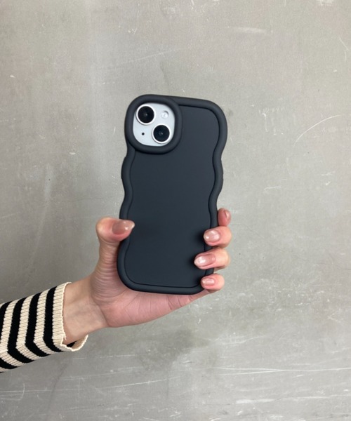 セール】ウェーブぷっくりフレーム なみなみ 耐衝撃 TPU素材