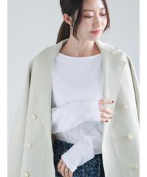 Te chichi | 天竺ボートネックナチュラルトップス(Tシャツ/カットソー)