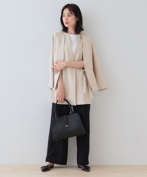 INDIVI(インディヴィ)の「【こなれSETUP】リネンライクノーカラージャケット(ノーカラージャケット・レディース・ライトグレー系3/ナチュラル/アイボリー系2/チャコール/ネイビー・15 /13/12/05/03/40/38/36/19)」の10枚目の写真