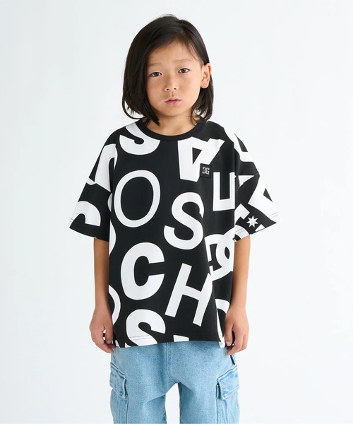 DC SHOES（ディーシーシューズ）の「25 KD ALLOVER SS/DC半袖総柄ロゴTシャツ（Tシャツ/カットソー・キッズ・ブラック/ホワイト・120/130/140/150/160）」の2枚目の写真
