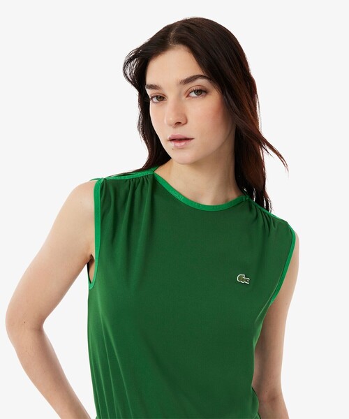 LACOSTE（ラコステ）の「ジャカードトリムノースリーブドレス ワンピース（ワンピース・レディース・グリーン・40/38/36/34）」の2枚目の写真
