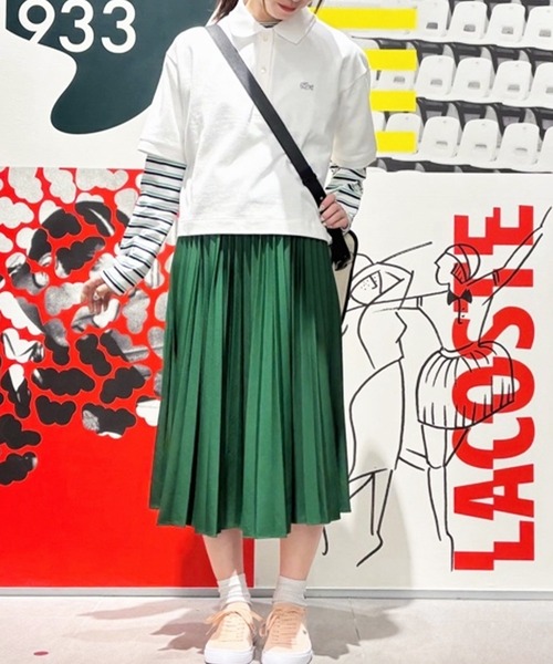 LACOSTE（ラコステ）の「ジャカードトリムノースリーブドレス ワンピース（ワンピース・レディース・グリーン・40/38/36/34）」の8枚目の写真