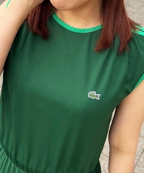 LACOSTE（ラコステ）の「ジャカードトリムノースリーブドレス ワンピース（ワンピース・レディース・グリーン・40/38/36/34）」の7枚目の写真