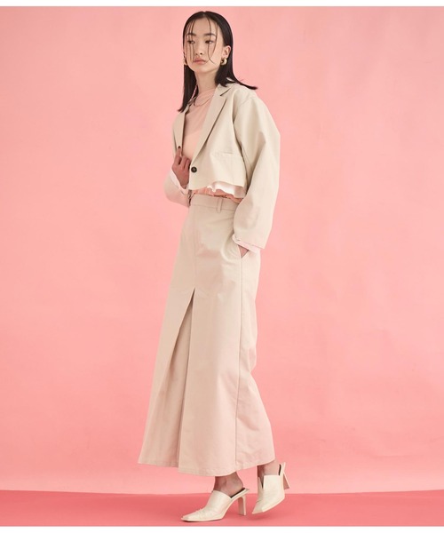 Settimissimo（セッティミッシモ）の「布帛 レイヤード ツイル ショート ジャケット（テーラードジャケット・レディース・アイボリー/ブラック・FREE）」の20枚目の写真