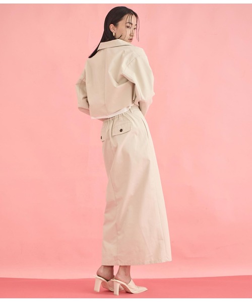 Settimissimo（セッティミッシモ）の「布帛 レイヤード ツイル ショート ジャケット（テーラードジャケット・レディース・アイボリー/ブラック・FREE）」の18枚目の写真