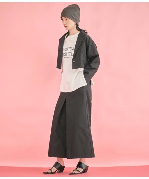 Settimissimo（セッティミッシモ）の「布帛 レイヤード ツイル ショート ジャケット（テーラードジャケット・レディース・アイボリー/ブラック・FREE）」の13枚目の写真