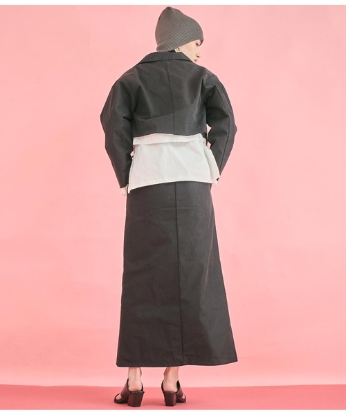 セール】布帛 レイヤード ツイル ショート ジャケット（テーラード