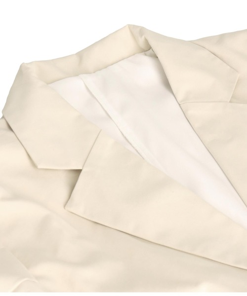 Settimissimo（セッティミッシモ）の「布帛 レイヤード ツイル ショート ジャケット（テーラードジャケット・レディース・アイボリー/ブラック・FREE）」の8枚目の写真